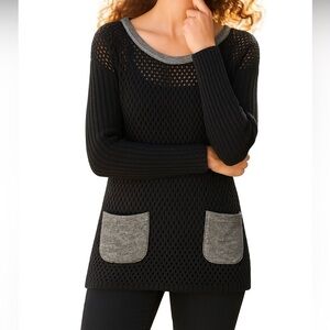 SOFT SURROUNDINGS | Boulevard Open Weave Pullover Sweater Size M. EUC